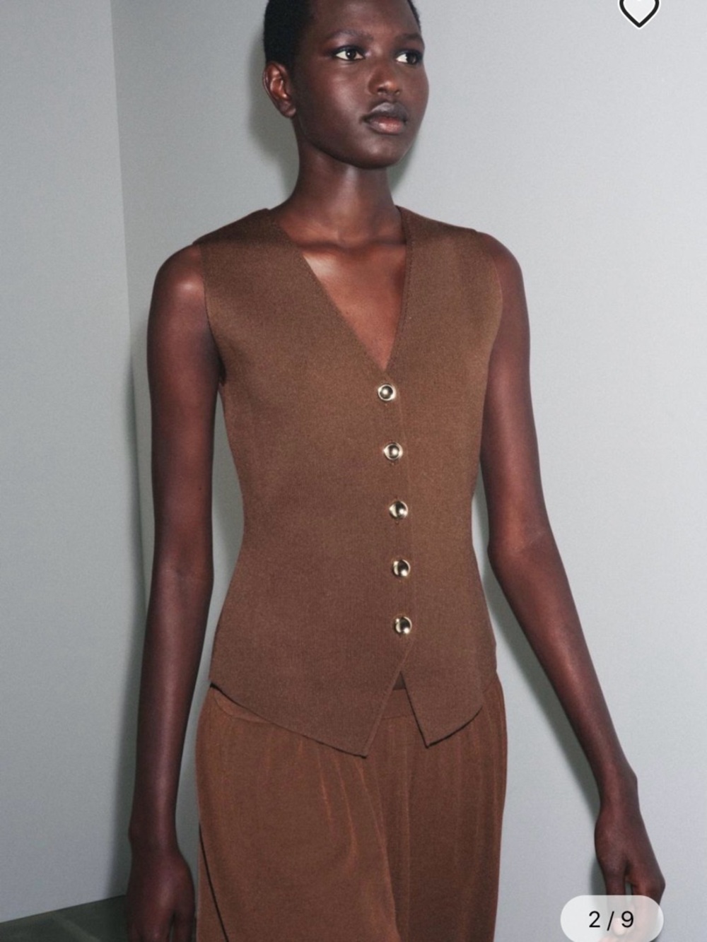 🔥🔥Zara Brown Knit Vest - Picture 3 of 7